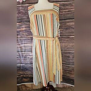 NWT Sandra Darren Syripe Beltrd Dress Plus Size 22W